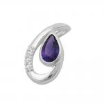 925 Silber Anhänger mit Amethyst 18 x 10 mm