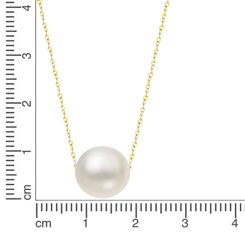 Auffallend schönes Collier 375 Gold mit Süsswasser Perle 45 cm