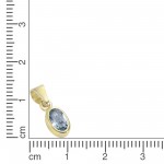 Blautopas Anhänger 1,3 cm länge 333 Gelbgold Fassung