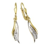 Ohrhänger 333 Gelbgold im edlen geschwungenen Design mit Zirkonias 3,2 cm