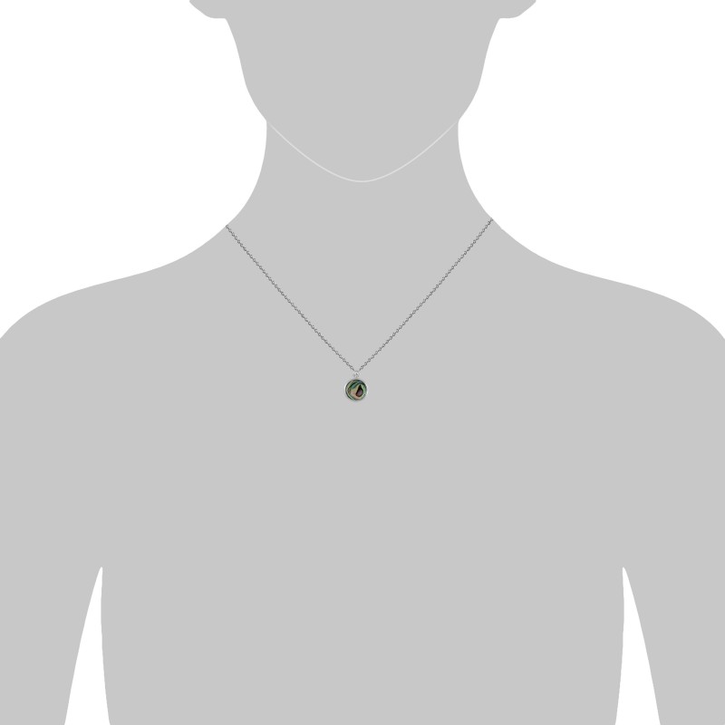 Collier aus 925 Silber 45 cm mit einer Abalone Muschel und einem Zirkonia