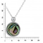 Collier aus 925 Silber 45 cm mit einer Abalone Muschel und einem Zirkonia