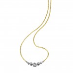 Elegantes Collier aus 333 Gold 45 cm mit 5 weißen Zirkonia Fascination by Ellen K.