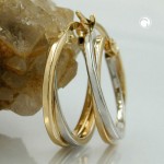 Creole 375 Gelbgold und Weißgold 9 Karat - durchlegiert