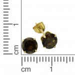 Wunderschöne Ohrstecker aus 585 Gelbgold mit einem Rauchquarz