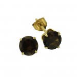 Wunderschöne Ohrstecker aus 585 Gelbgold mit einem Rauchquarz