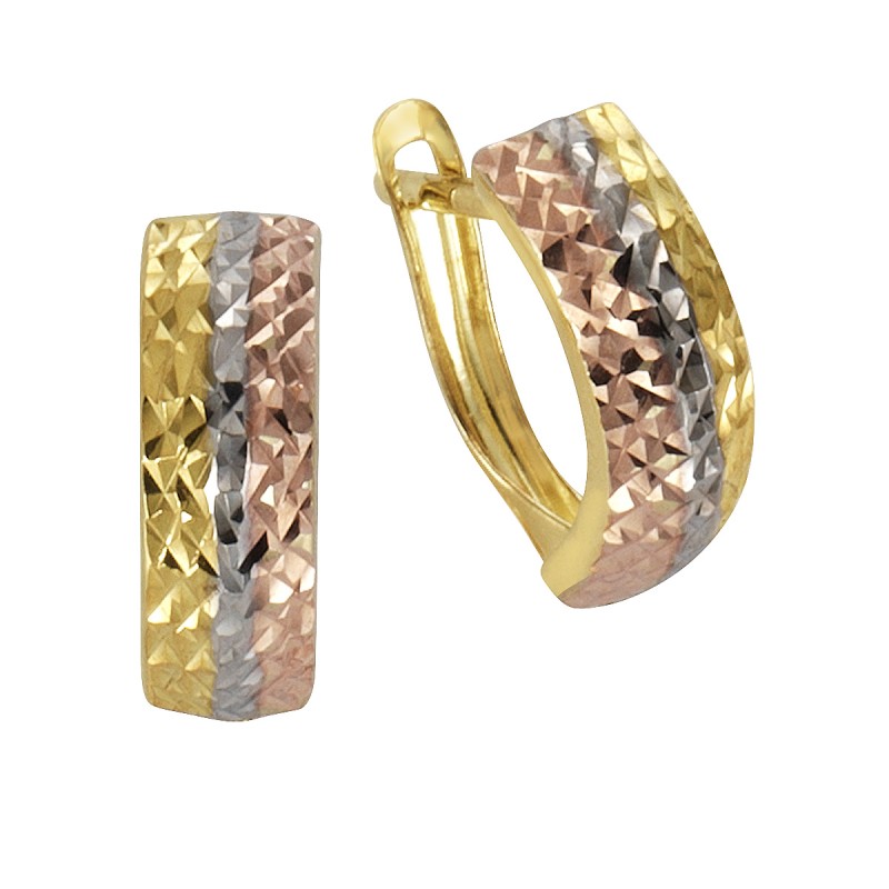 Wunderschöne mehrfarbige 333 Gold Creolen 1,3 cm