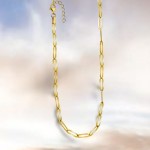 Edle 375 Gold Chunky Chain 43,5 cm moderne weitgliedrige Kette