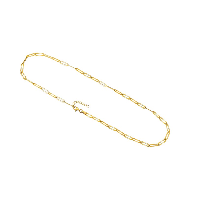 Edle 375 Gold Chunky Chain 43,5 cm moderne weitgliedrige Kette