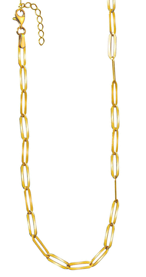 Edle 375 Gold Chunky Chain 43,5 cm moderne weitgliedrige Kette