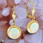 Edle 375 Gold Ohrhänger mit hochwertigen Opalith Edelsteinen