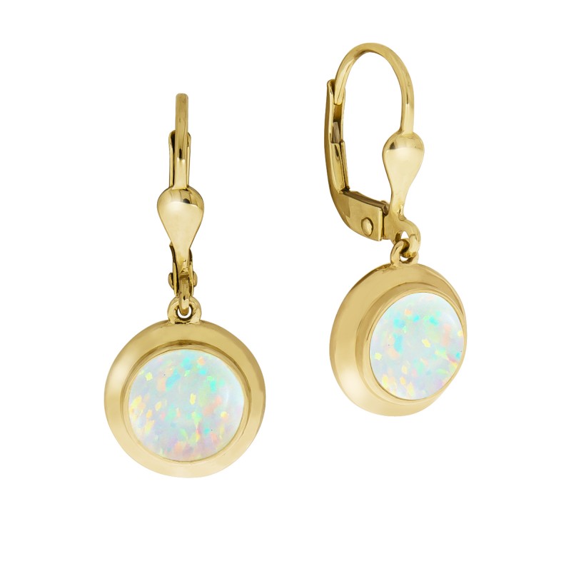 Edle 375 Gold Ohrhänger mit hochwertigen Opalith Edelsteinen