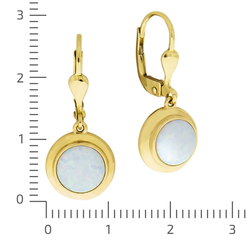 Edle 375 Gold Ohrhänger mit hochwertigen Opalith Edelsteinen