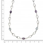 Ein schönes Collier aus 375 Weißgold 43 cm Blautopas/Amethyst