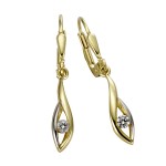 Sehr schöne Ohrbrisur aus 333 Gelbgold mit Zirkonia Steinen 3 cm