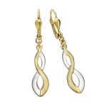 Elegante 333 Gold Ohrhänger 4,1 cm im trendigen bicolor Design