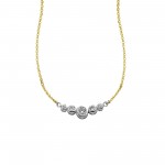 Elegantes Collier aus 333 Gold 45 cm mit 5 weißen Zirkonia Fascination by Ellen K.