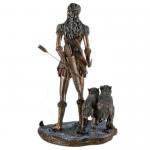 Figur der Nordischen Jagdgöttin Skadi aus Polyresin bronziert