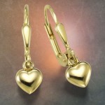 Herzen Ohrhänger 333 Gelbgold 8 Karat 2 cm