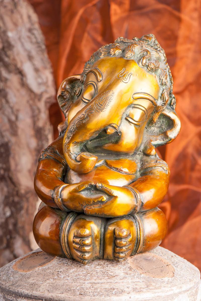 Ganesha als niedliches Baby aus Messing - 21 cm - 4 kg
