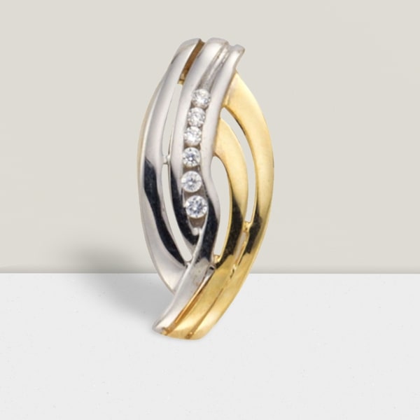 Gold Anhänger mit Zirkonia aus 333 Gold 8 Karat 1,9 cm