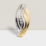 Gold Anhänger mit Zirkonia aus 333 Gold 8 Karat 1,9 cm