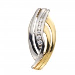 Gold Anhänger mit Zirkonia aus 333 Gold 8 Karat 1,9 cm