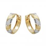 375 Gold Creole 9 Karat diamantiert bicolor