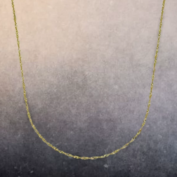Schönes 585 Gold Collier Singapurkette 42 cm länge