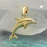 Delfin Anhänger aus 375 Gelbgold glänzend 18 x 8 mm