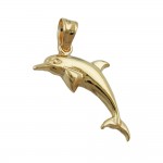 Delfin Anhänger aus 375 Gelbgold glänzend 18 x 8 mm