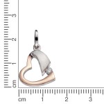 Herz Anhänger 925 Silber rotvergoldet mit Zirkonia Stein