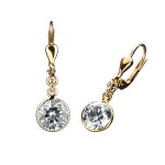 Elegante Ohrhänger 333 Gelbgold 2,8 cm mit schönen Zirkonias