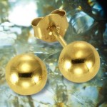 585 Gelbgold Ohrstecker in Kugelform 5mm 14 Karat