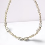 Faszinierendes 585 Gold Collier mit Süsswasser und Biwa Perlen