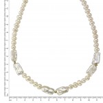 Faszinierendes 585 Gold Collier mit Süsswasser und Biwa Perlen