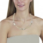 Faszinierendes 585 Gold Collier mit Süsswasser und Biwa Perlen