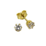 Klassische 333 Gold Ohrstecker mit Zirkonias 3,5mm