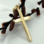 Anhänger Kreuz 375 Gold matt-glänzend 22 x 13 mm
