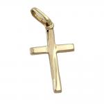 Anhänger Kreuz 375 Gold matt-glänzend 22 x 13 mm