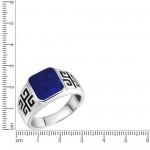 Lapislazuli Siegelring aus 925 Silber edles Seitenmuster