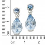 585 Weißgold Ohrhänger mit Blautopas Steinen 1,9 cm Ellen K.