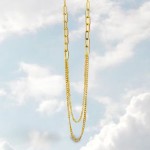 Moderne Layer Kette aus hochwertigem 375 Gold 9 Karat 45 cm