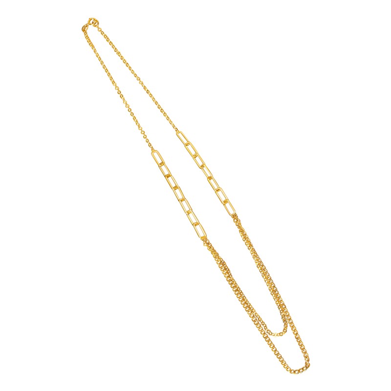 Moderne Layer Kette aus hochwertigem 375 Gold 9 Karat 45 cm