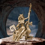 Nordische Göttin Frigga aus Polyresin viele schöne Details 27.5 cm