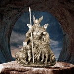 Wotan Figur aus Polyresin bronziert 26 cm höhe
