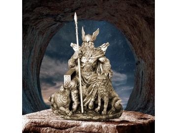 Wotan Figur aus Polyresin bronziert 26 cm höhe