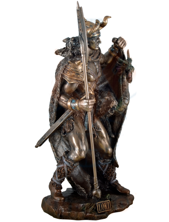 Nordischer Gott Loki aus Polyresin - bronziert