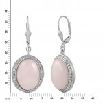 Wunderschöne Rosenquarz Ohrhänger 3,8 cm 925 Silber