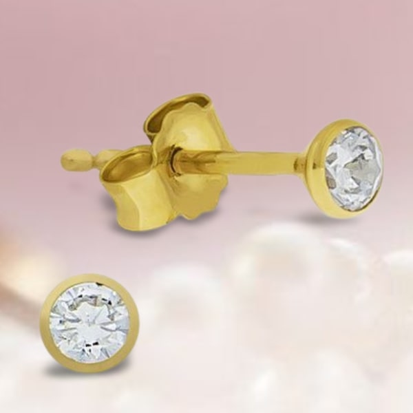 585 Gold Ohrstecker mit Zirkonias 14 Karat